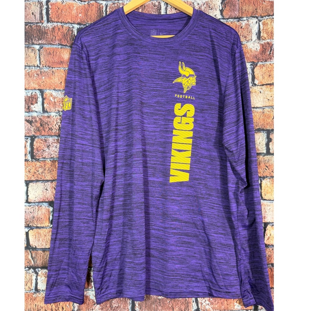 Nike NFL Minnesota Vikings Dri-FIT Long Sleeve Shirt Purple Mens Large 02EQ-51L